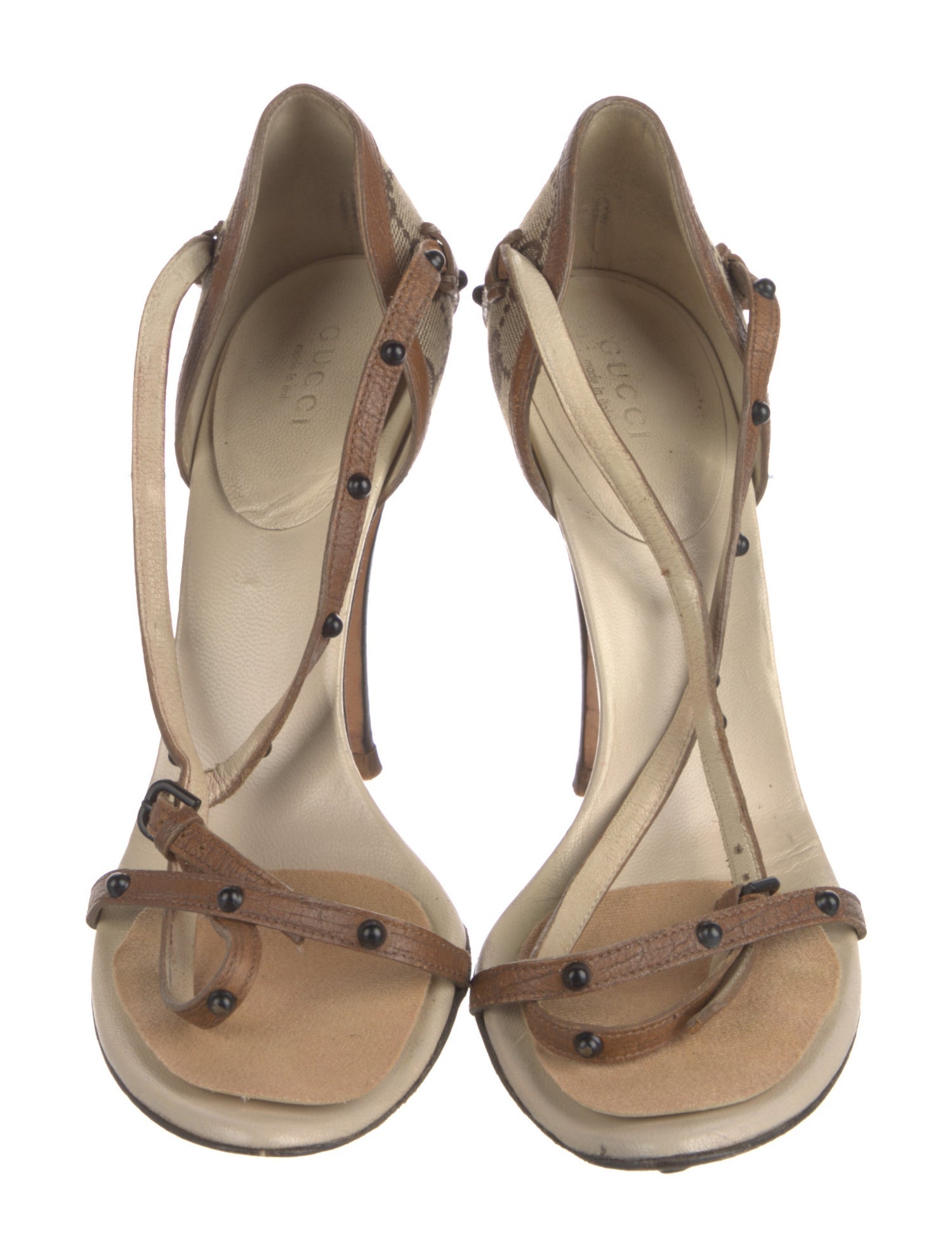 Gucci GG Canvas Leather Sandals